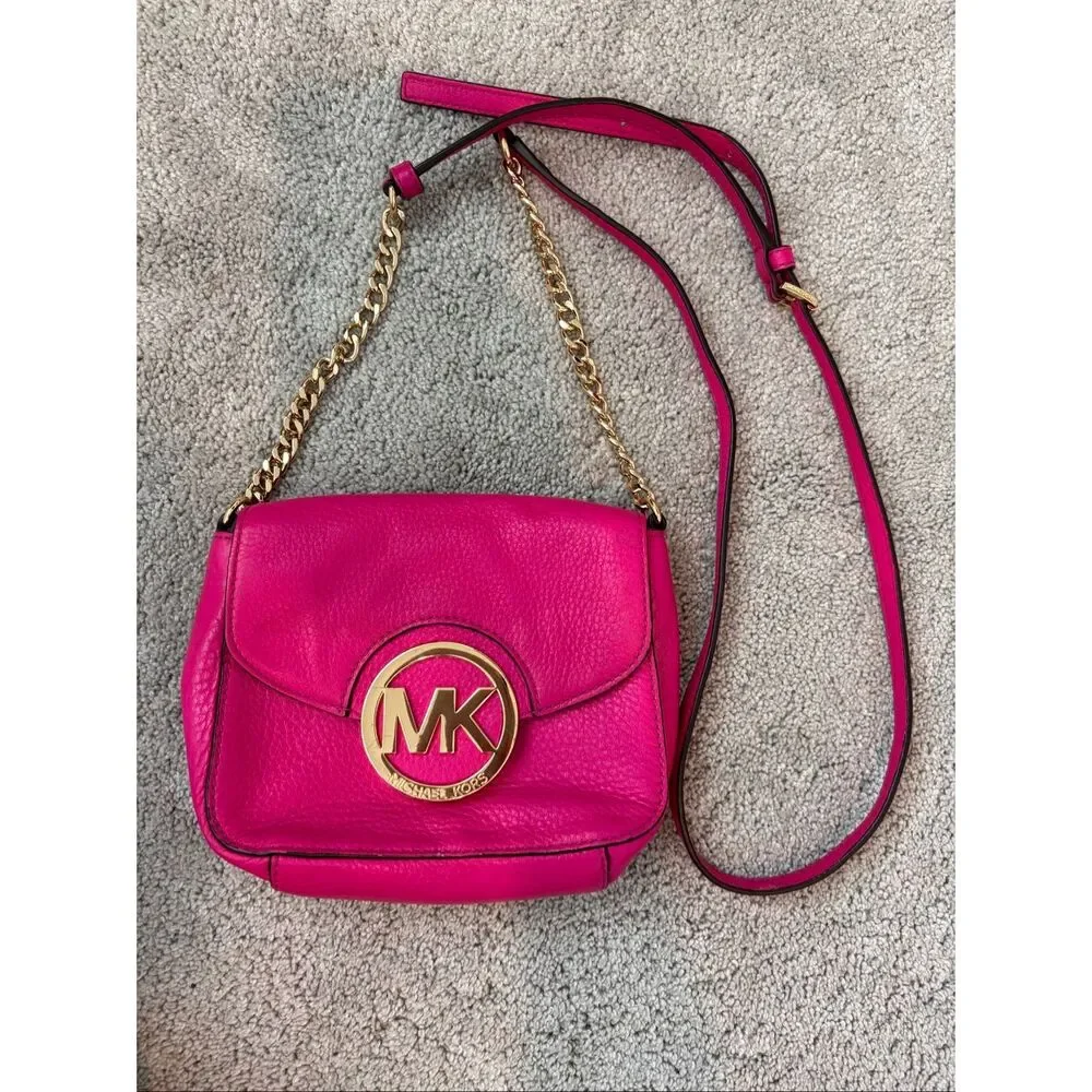 Michael Kors Small Fulton Crossbody Bag magenta statement bag, $178